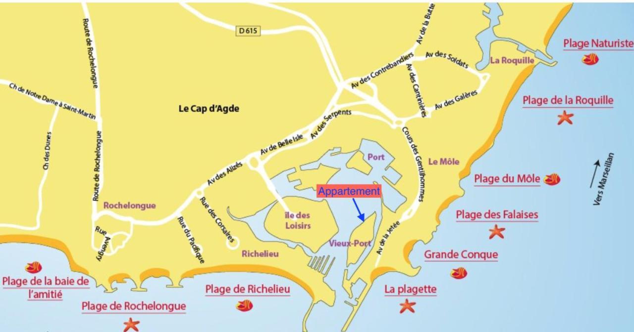 La Brigantine 607, T2 Vue Mer, Piscine, Tennis Agde Buitenkant foto